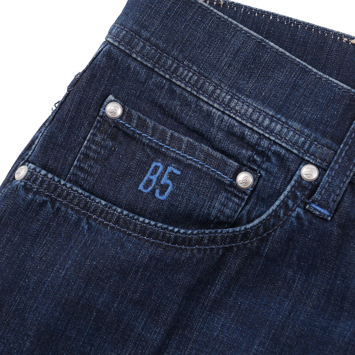 Belvest Classic Straight Fit Denim Jeans - Image 5