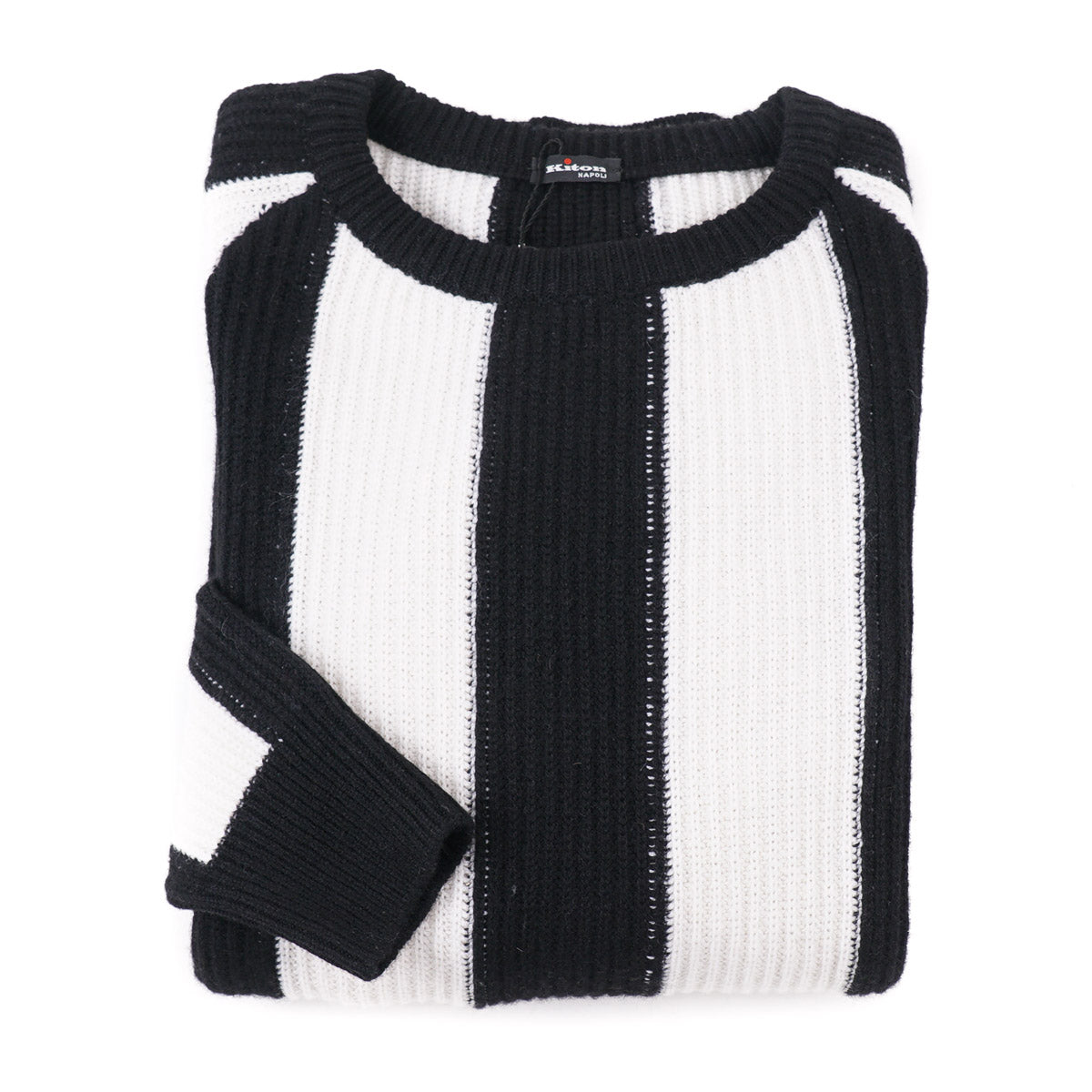 Kiton Colorblock Stripe Cashmere Sweater - Image 3