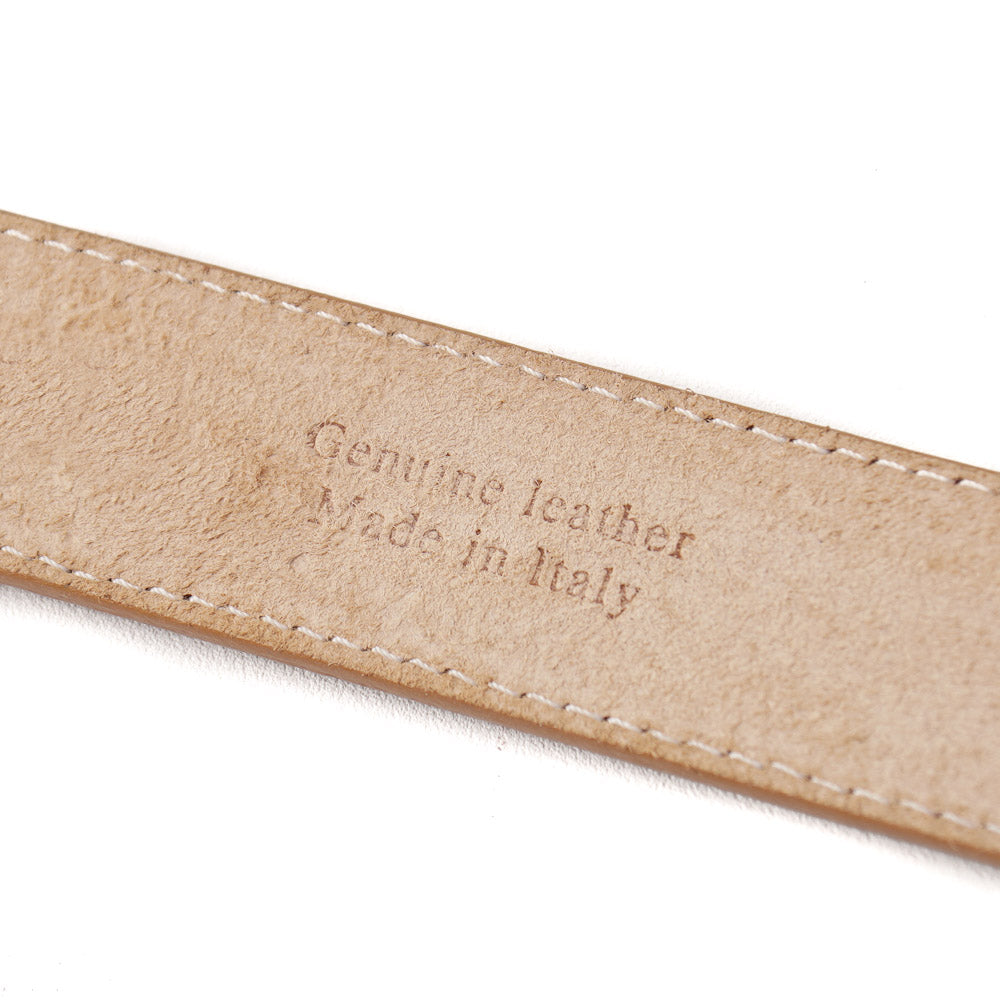 Santoni Natural Tan Leather Belt with Gold Buckle - Image 5