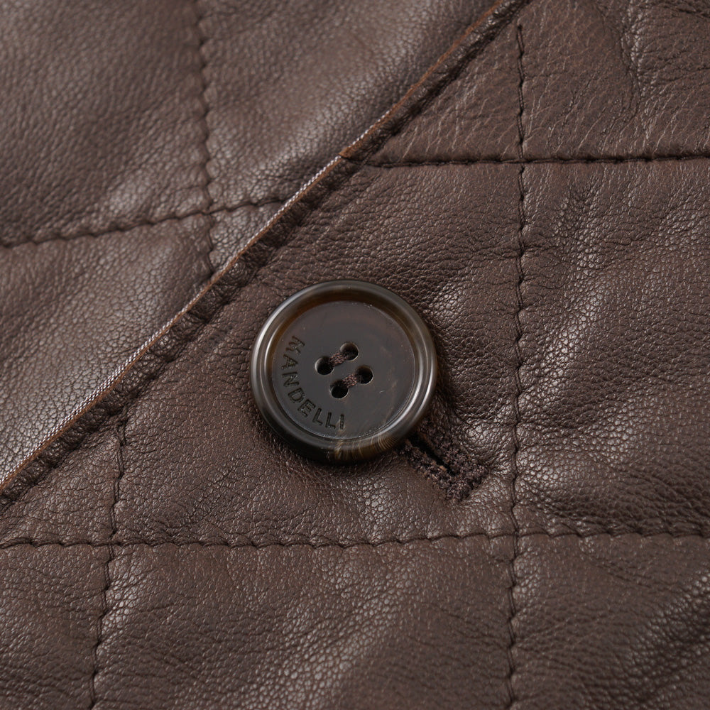 Mandelli Quilted Brown Leather Jacket - Image 6