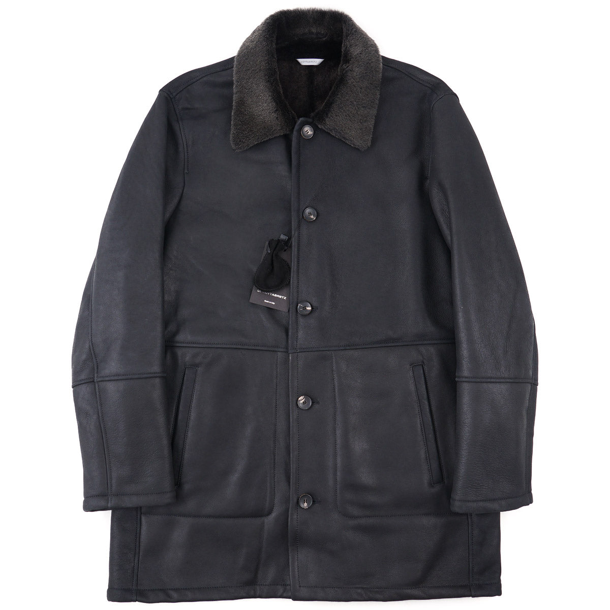 Hettabretz Satin Shearling Leather Overcoat