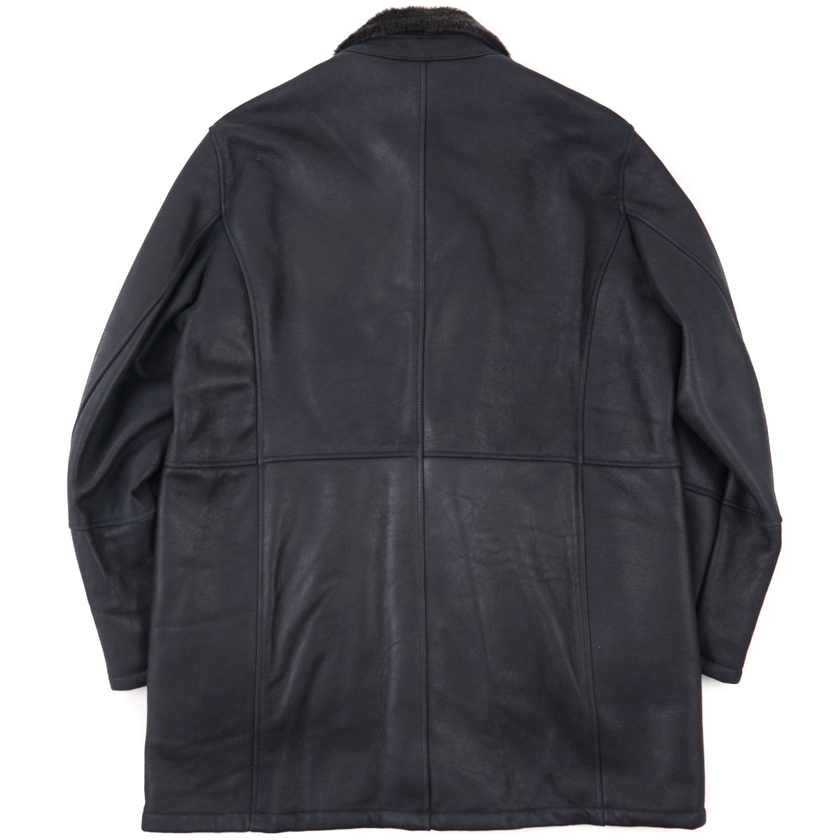 Hettabretz Satin Shearling Leather Overcoat - Image 8