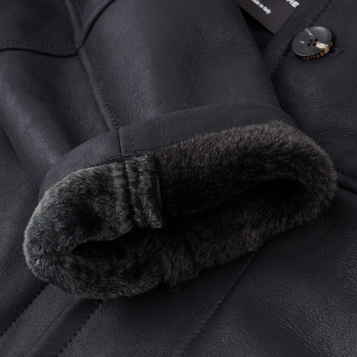 Hettabretz Satin Shearling Leather Overcoat - Image 6