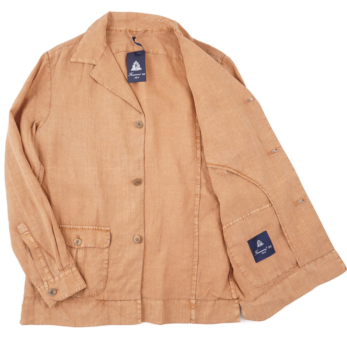 Finamore Unlined Linen Safari Jacket - Image 3