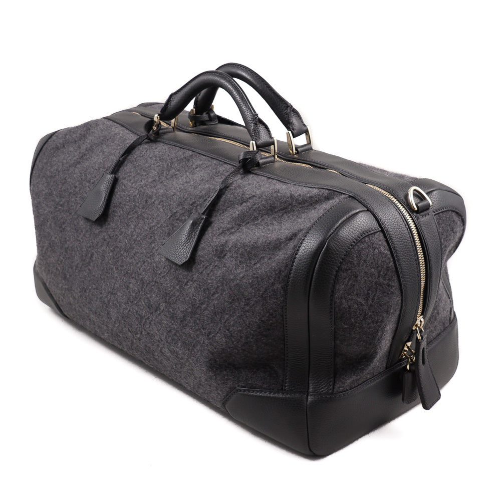 Brioni Cashmere and Leather Weekend Bag - Image 4