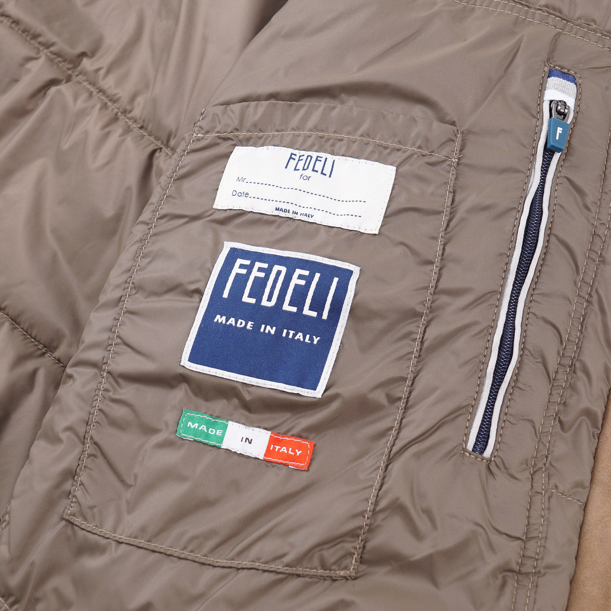Fedeli Down-Filled Suede Short Parka - Image 9