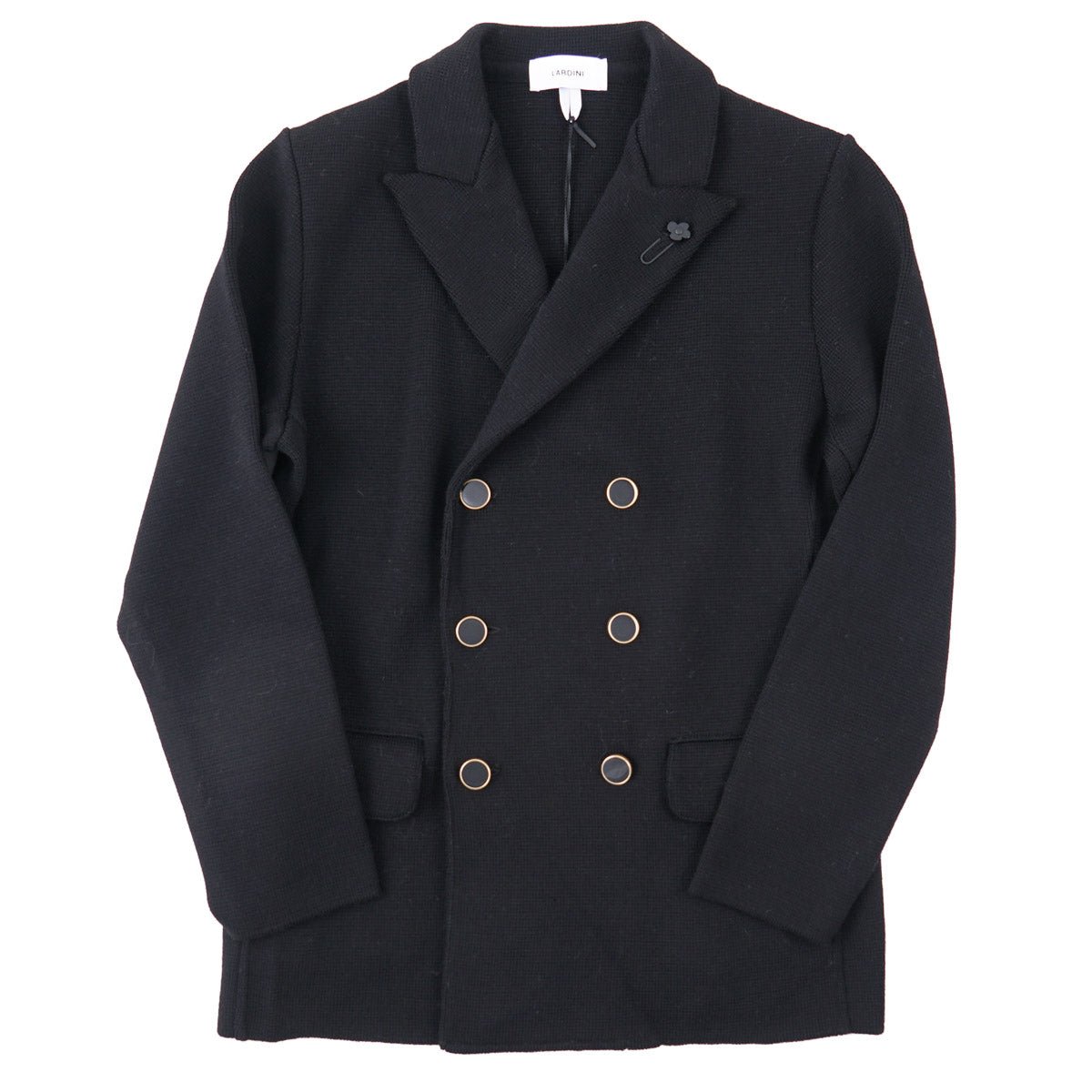 Lardini Knit Wool Double-Breasted Blazer