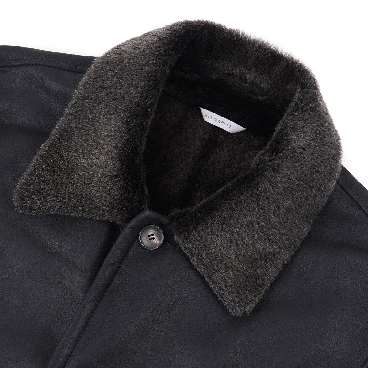 Hettabretz Satin Shearling Leather Overcoat - Image 5