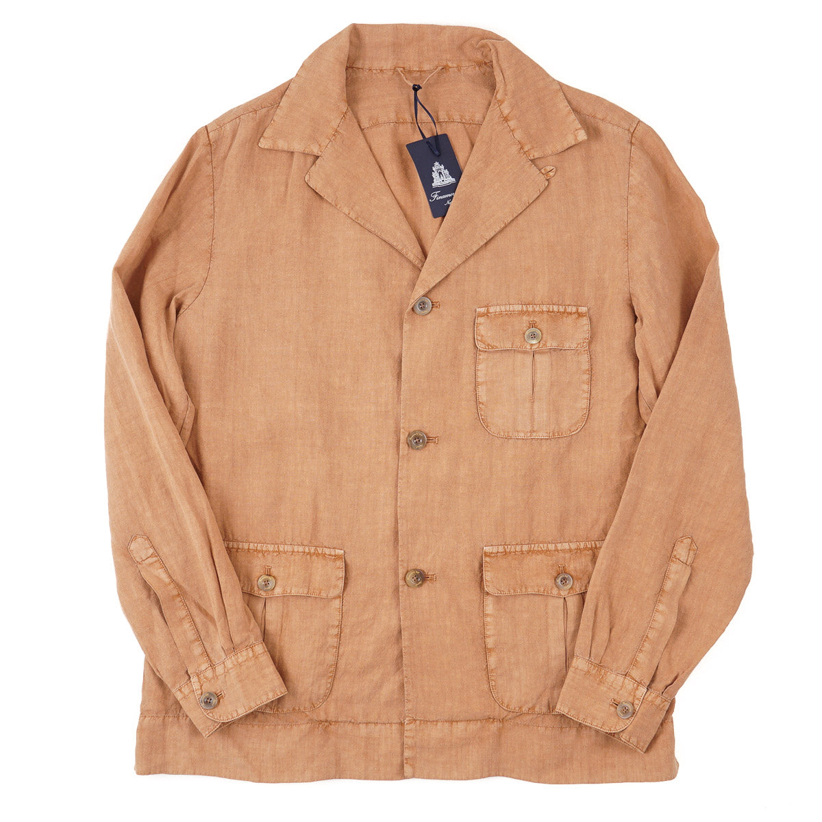 Finamore Unlined Linen Safari Jacket