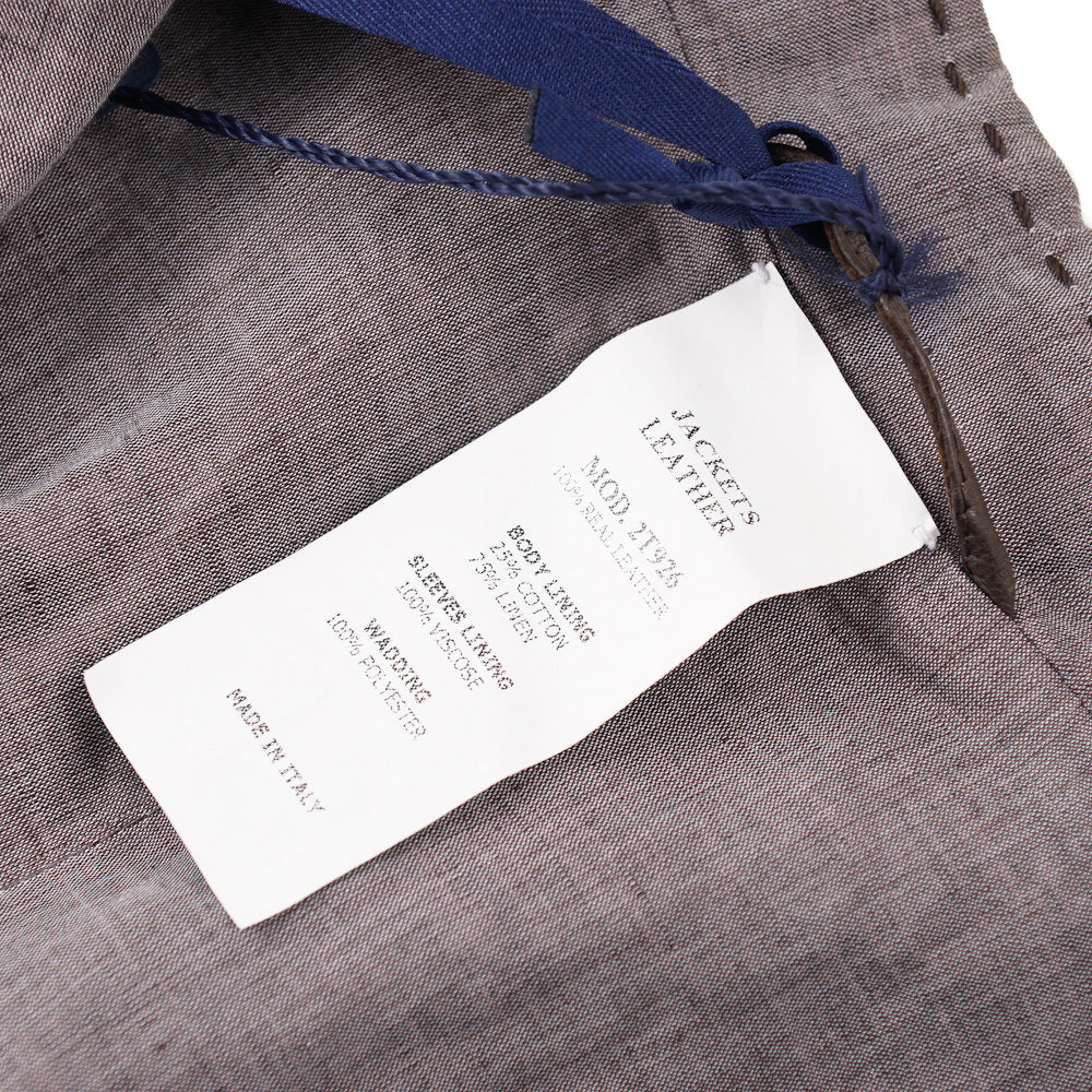 Mandelli Quilted Brown Leather Jacket - Image 8