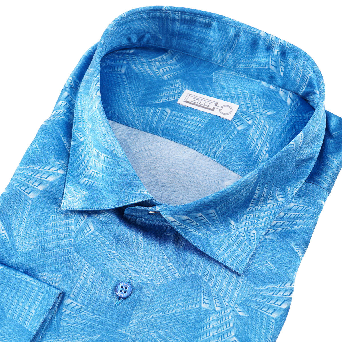 Zilli Silk Shirt in Geometric Monogram Print - Image 4