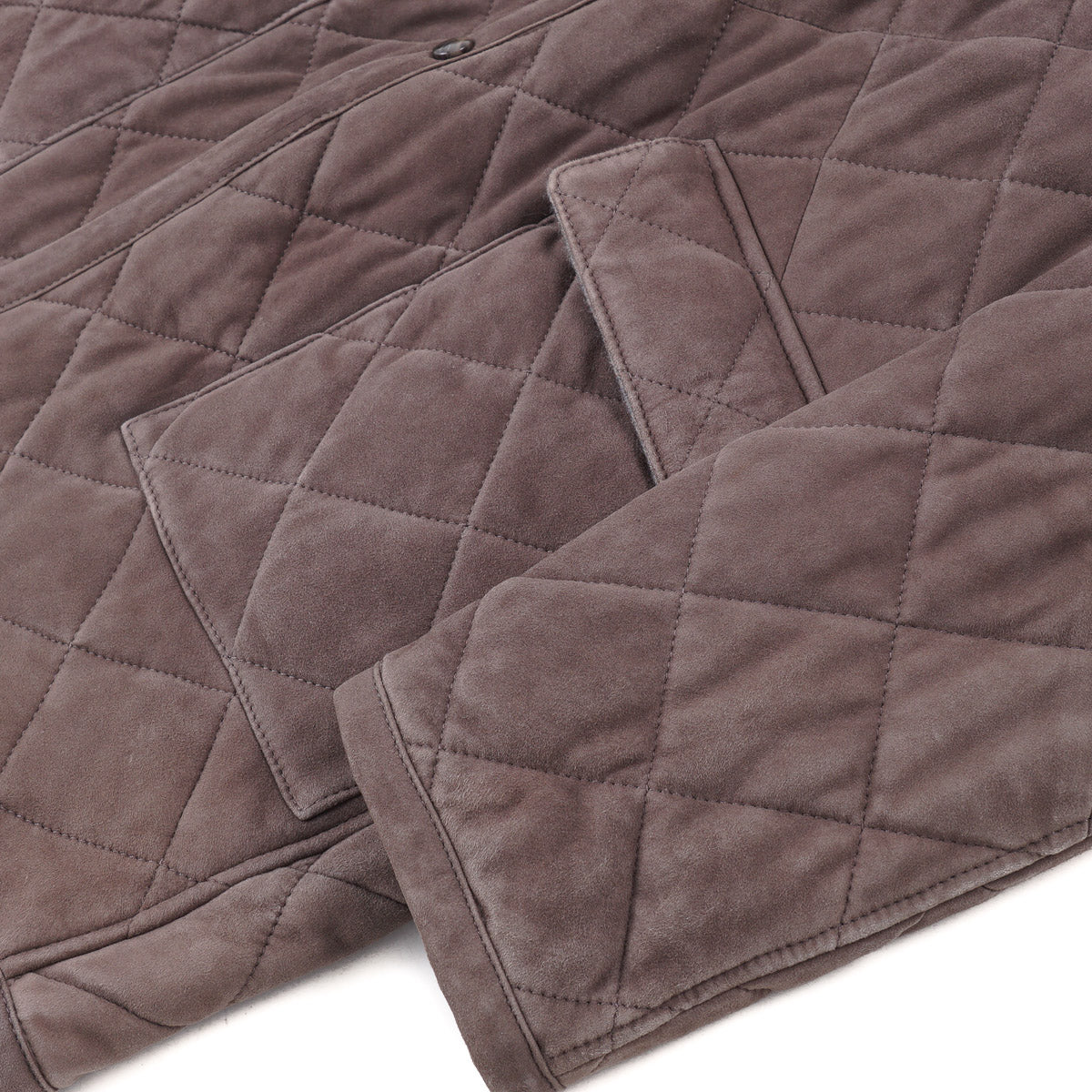 Mandelli Cashmere-Lined Quilted Suede Parka - Image 4