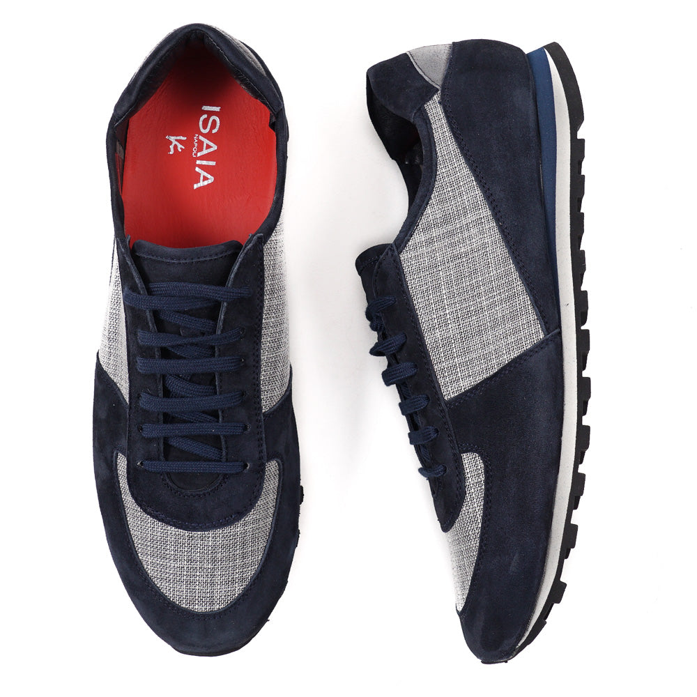 Isaia Calf Suede and Cashmere Sneakers - Image 2