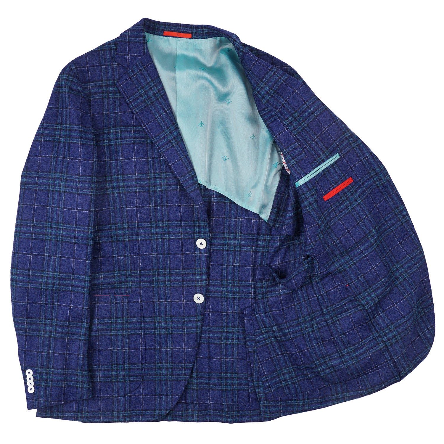 Isaia Layered Check Wool and Silk Sport Coat - Image 10