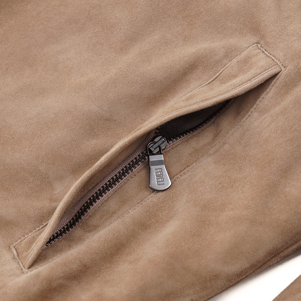 Fedeli Down-Filled Suede Short Parka - Image 4
