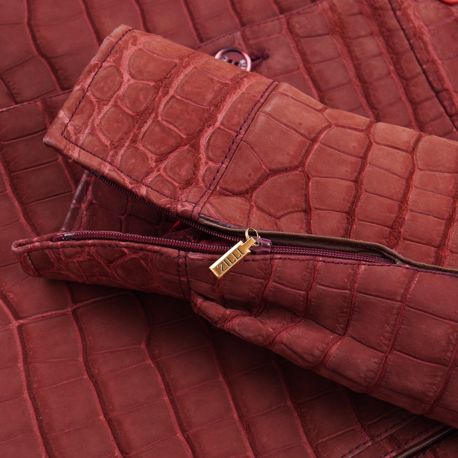 Zilli Matte Nubuck Crocodile Leather Jacket - Image 7