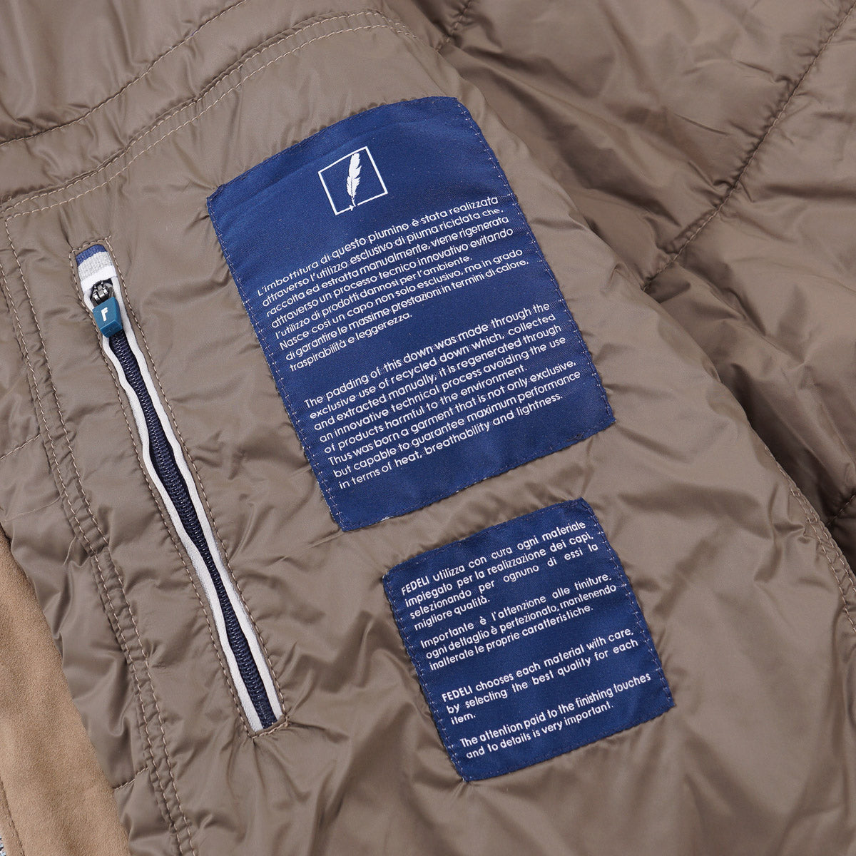 Fedeli Down-Filled Suede Short Parka - Image 7