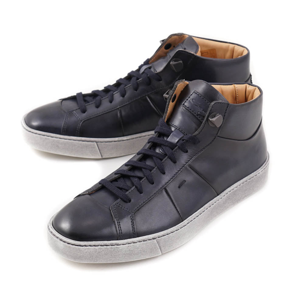 Santoni Mid-Top Sneakers in Dark Blue - Image 3