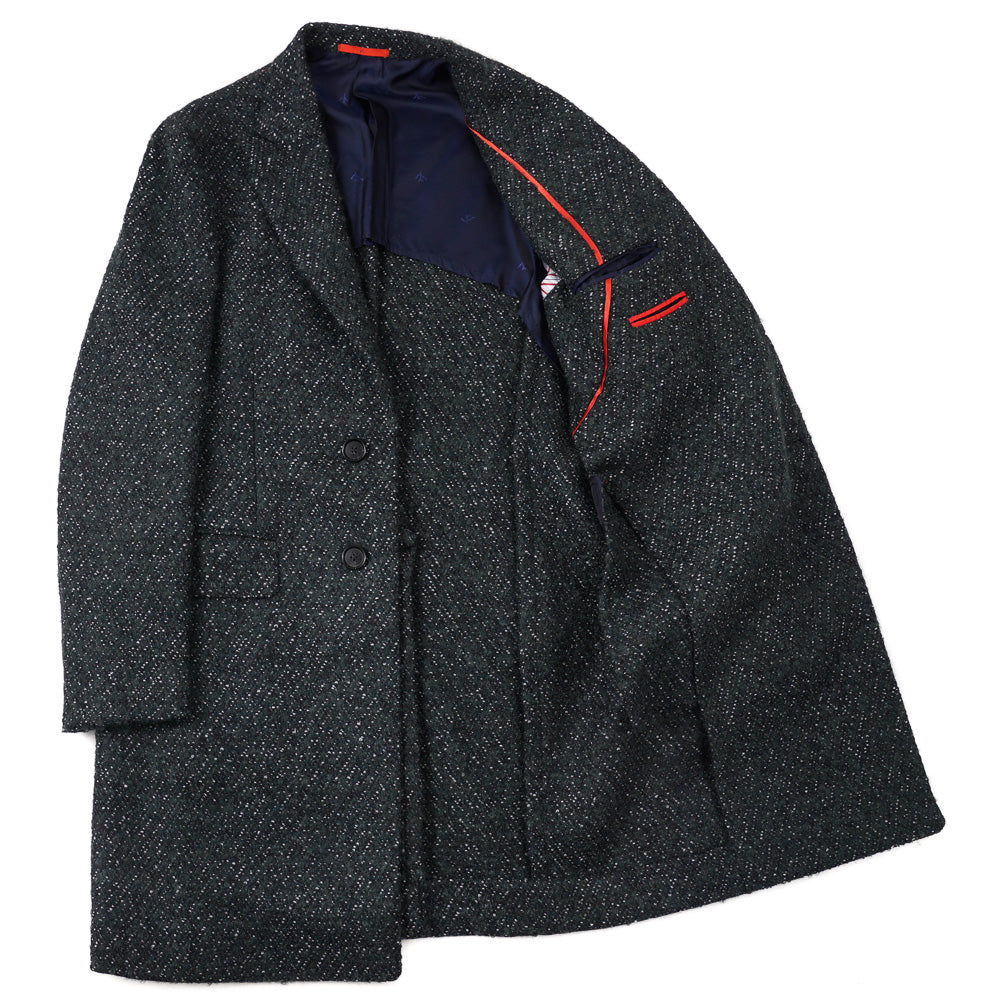 Isaia Wool and Mohair Boucle Overcoat - Image 3