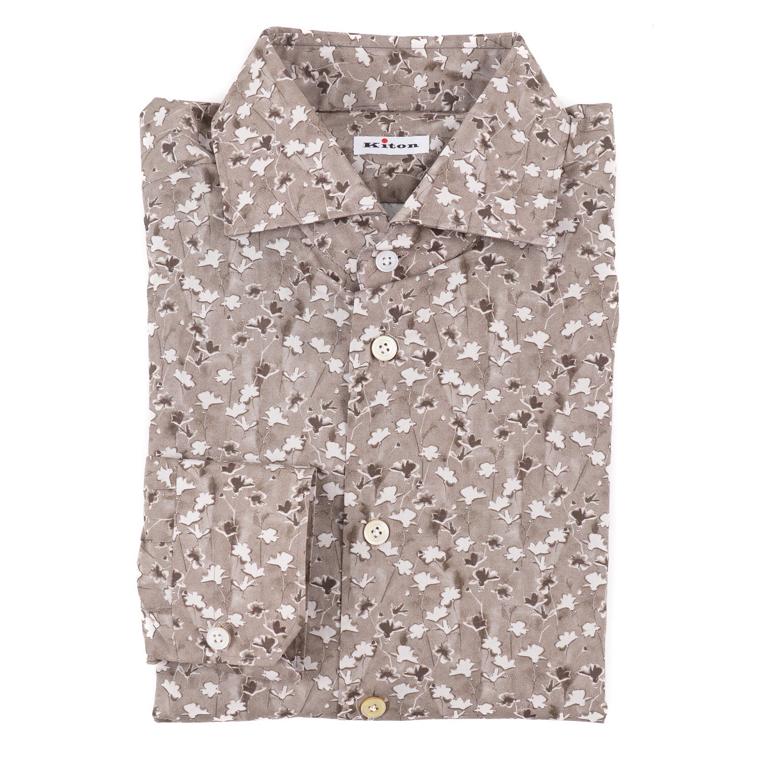 Kiton Slim-Fit Floral Print Shirt