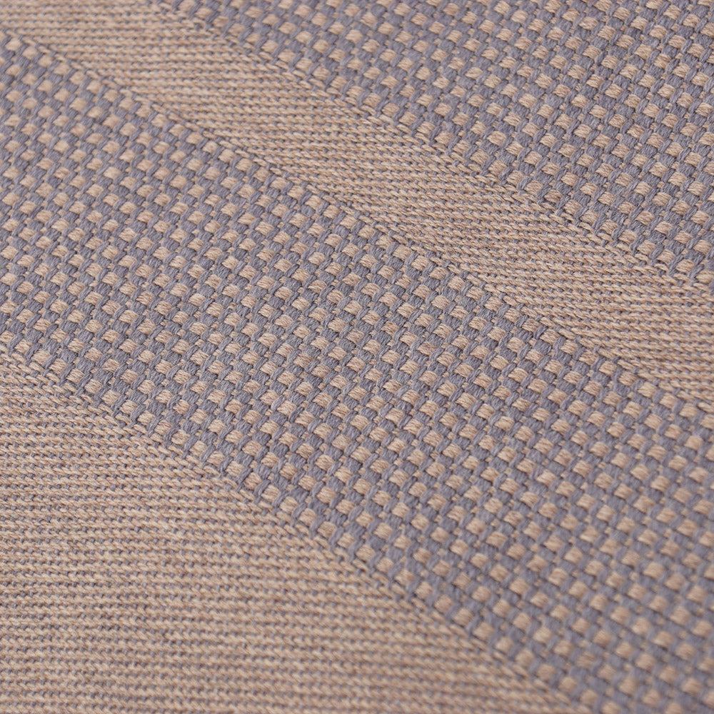 Battisti Tan and Gray Birdseye Wool Throw Blanket - Image 3