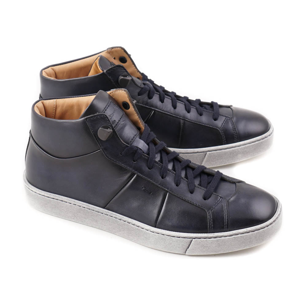 Santoni Mid-Top Sneakers in Dark Blue - Image 4