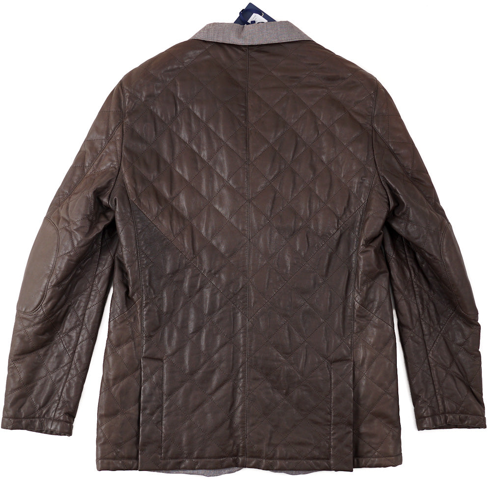 Mandelli Quilted Brown Leather Jacket - Image 2