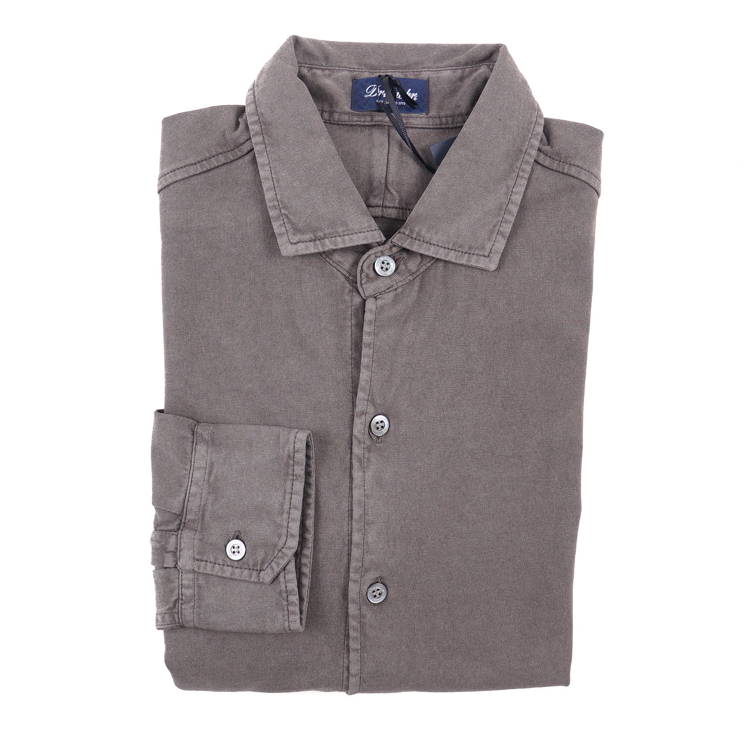 Drumohr Long Sleeve Jersey Cotton Polo Shirt