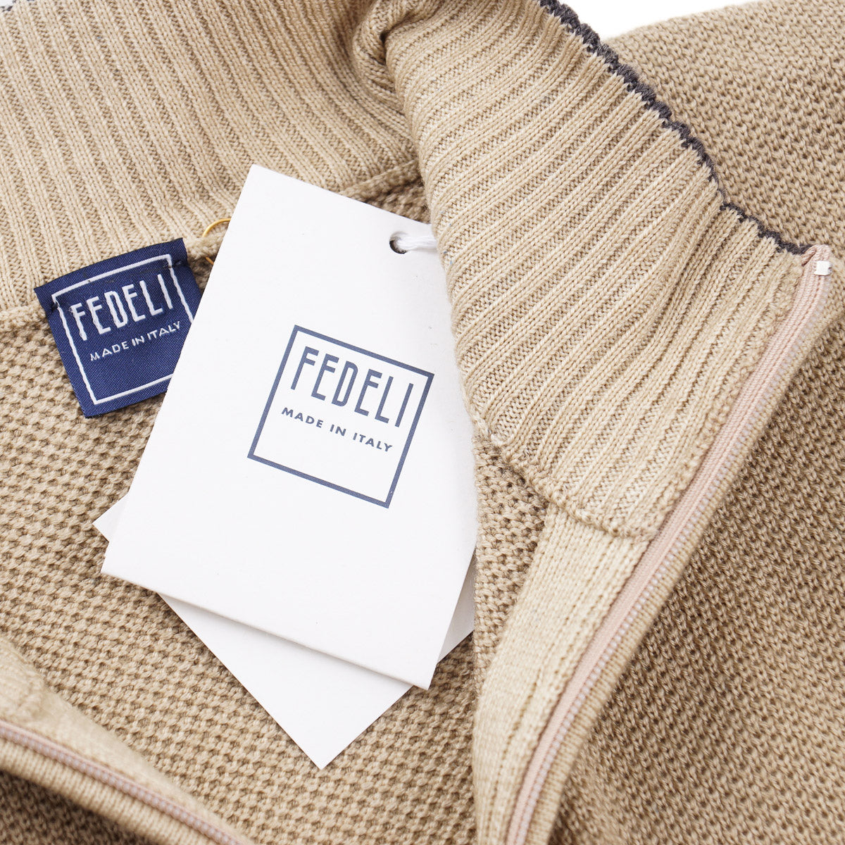 Fedeli Half-Zip Pique Wool Sweater - Image 6