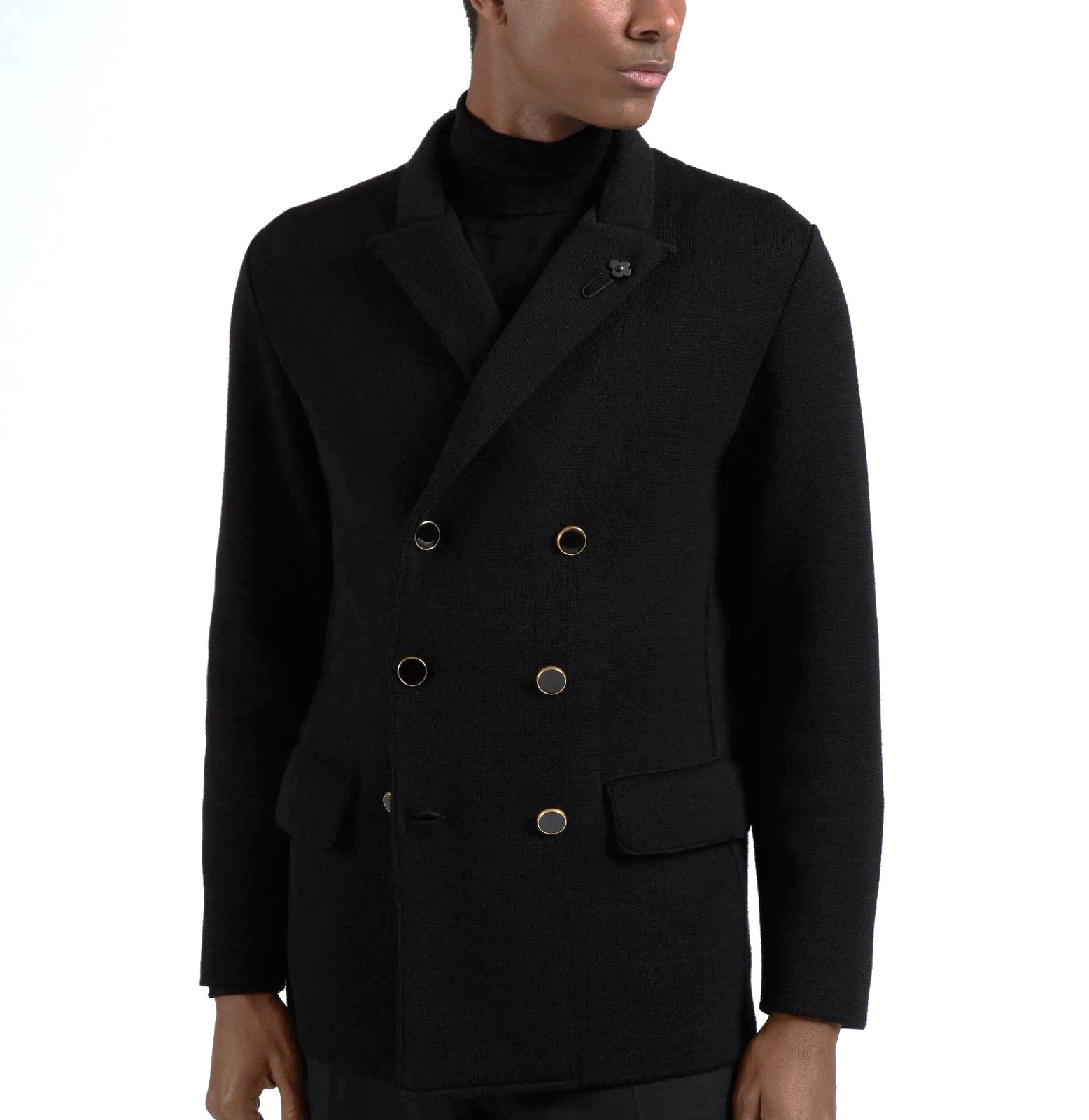Lardini Knit Wool Double-Breasted Blazer - Image 2