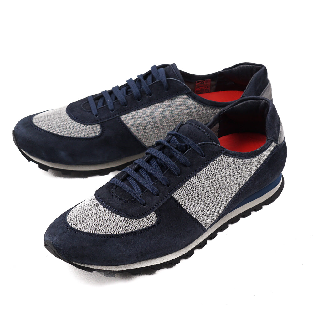 Isaia Calf Suede and Cashmere Sneakers - Image 3
