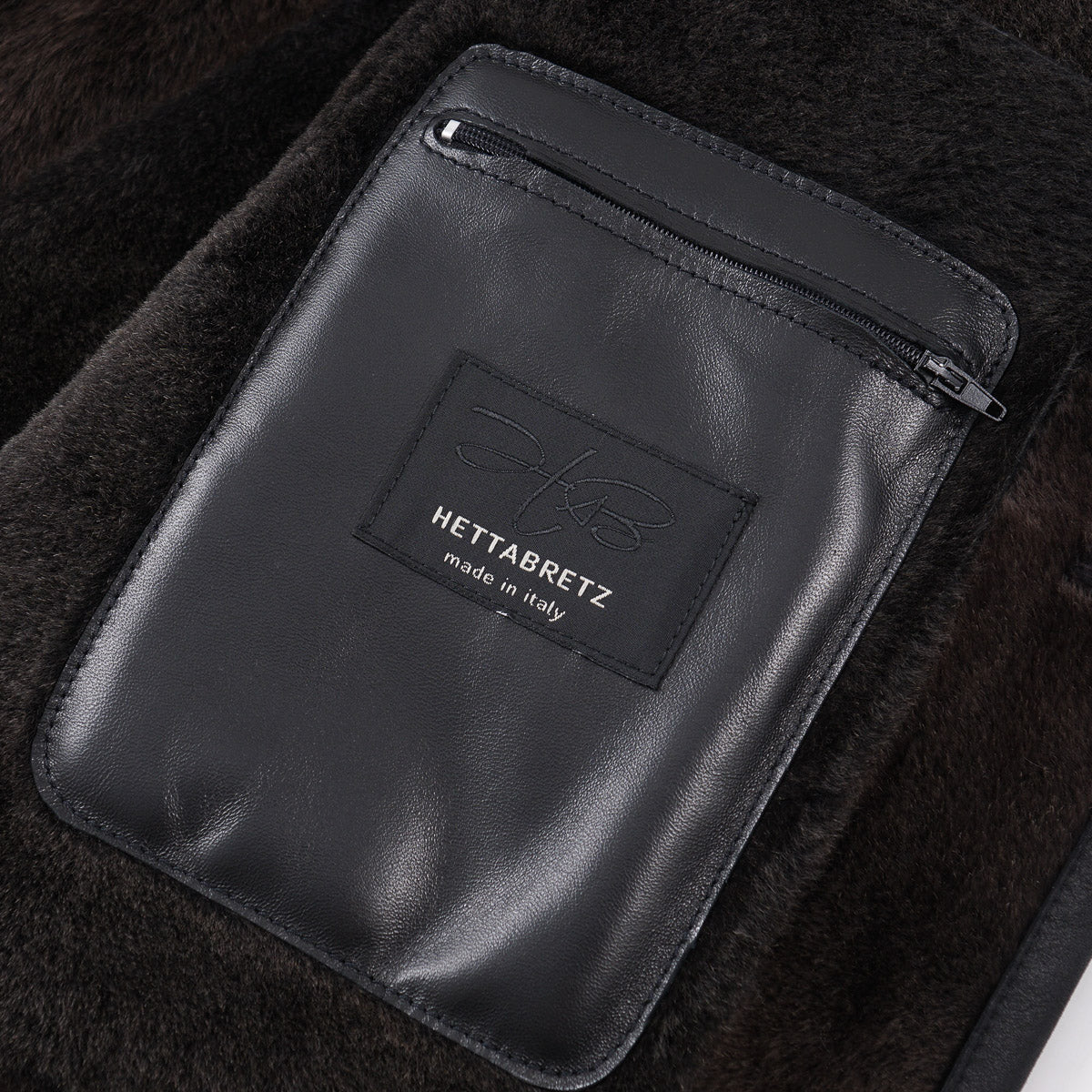 Hettabretz Satin Shearling Leather Overcoat - Image 9