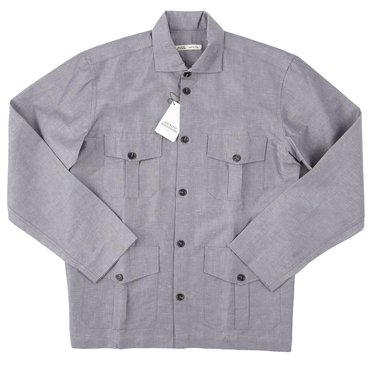 Maurizio Baldassari Linen-Cotton Sahariana Shirt