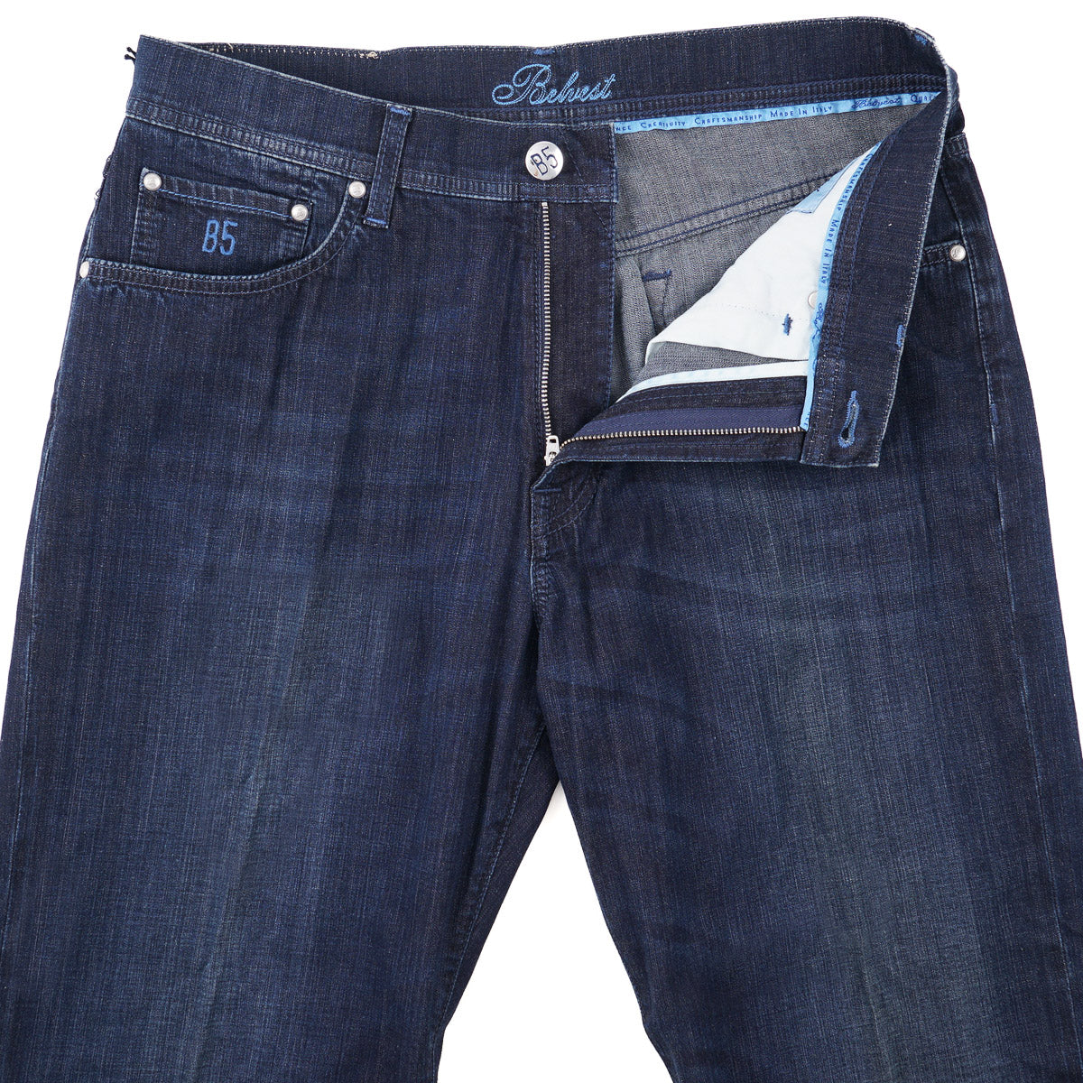 Belvest Classic Straight Fit Denim Jeans - Image 4