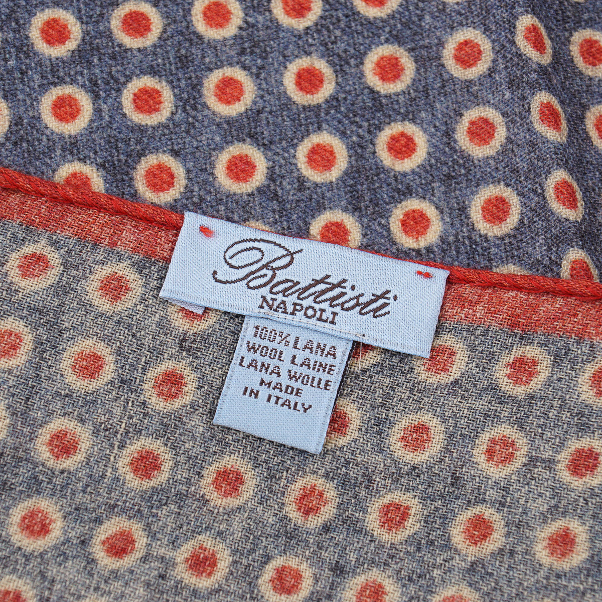 Battisti Printed Wool Pocket Square - Image 2