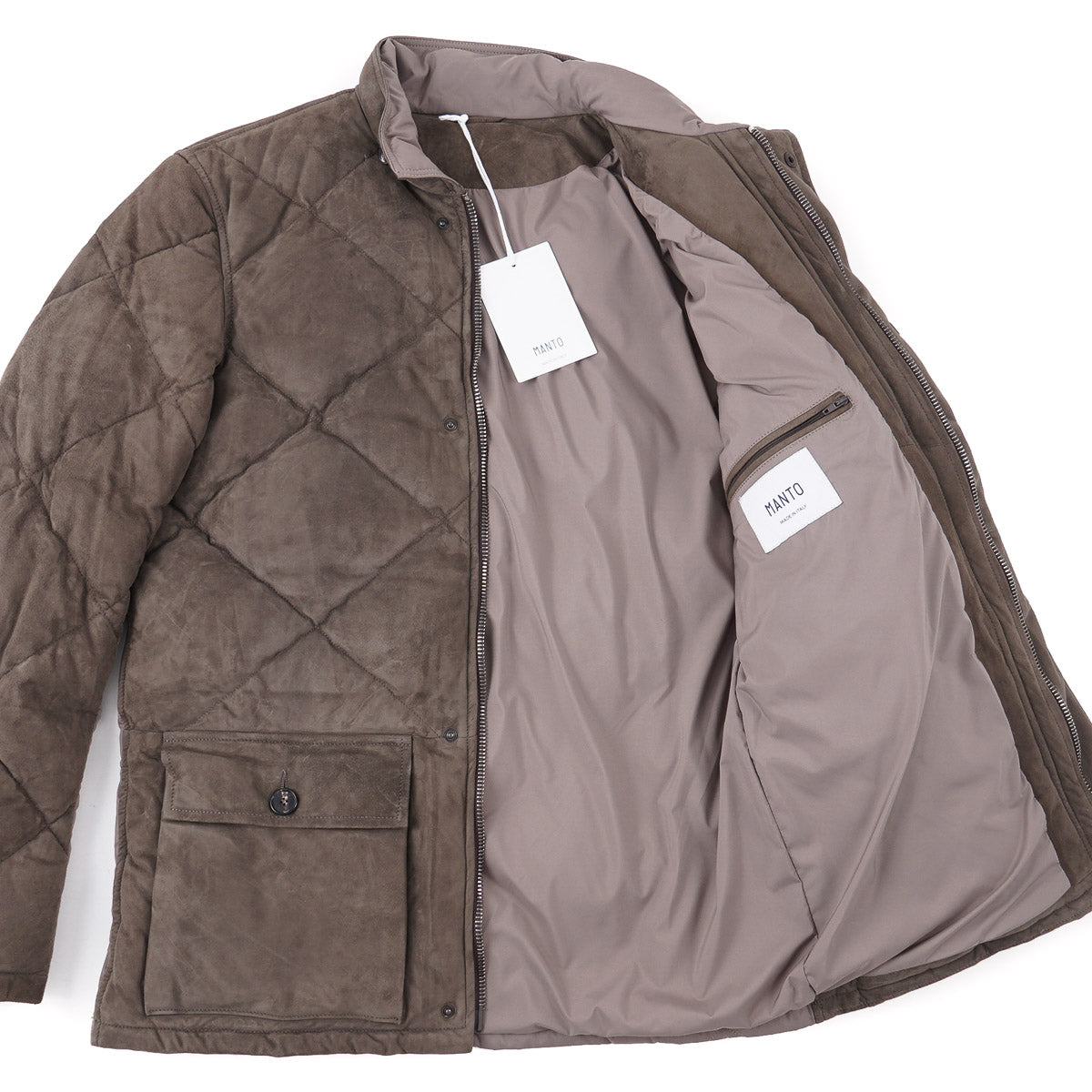 Manto Down-Filled Quilted Suede Jacket - Image 6