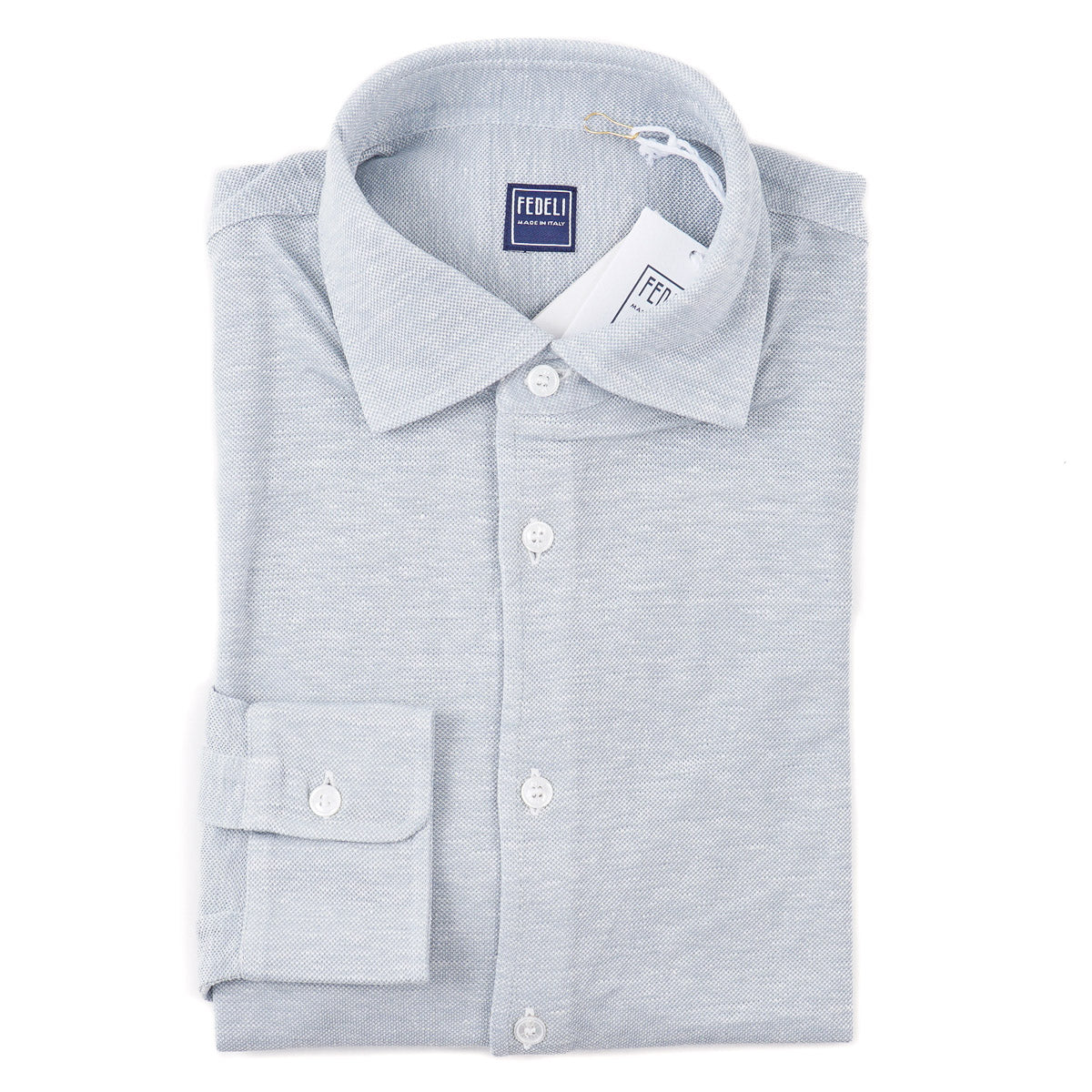 Fedeli Pique Knit Linen-Cotton Shirt