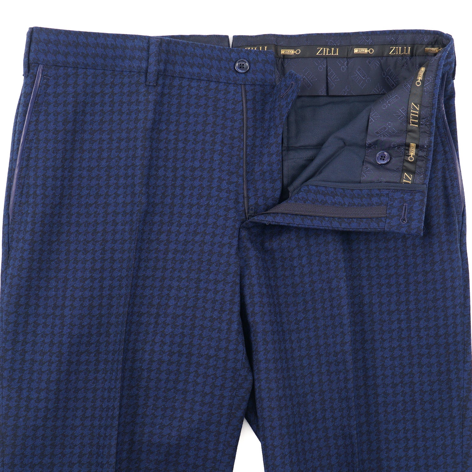 Zilli Soft Wool Pants with Leather Details - Image 3