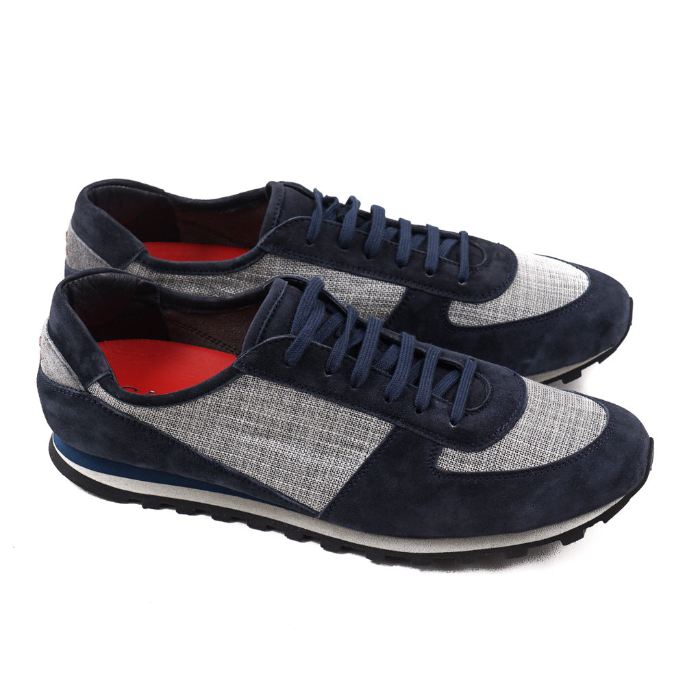 Isaia Calf Suede and Cashmere Sneakers - Image 4