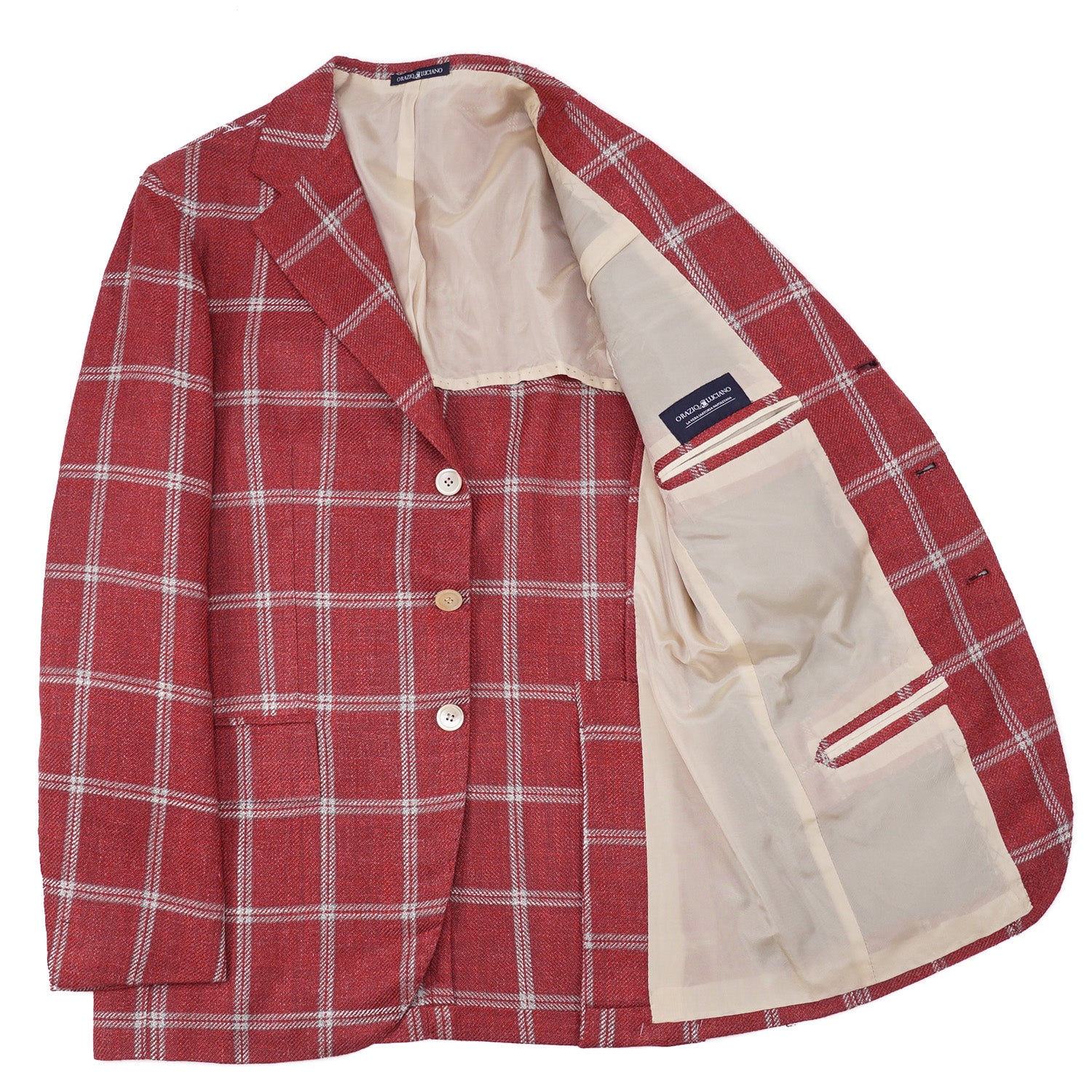Orazio Luciano Windowpane Silk and Linen Sport Coat - Image 8