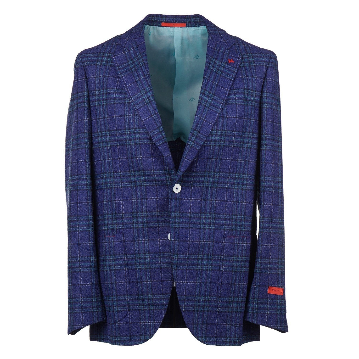 Isaia Layered Check Wool and Silk Sport Coat