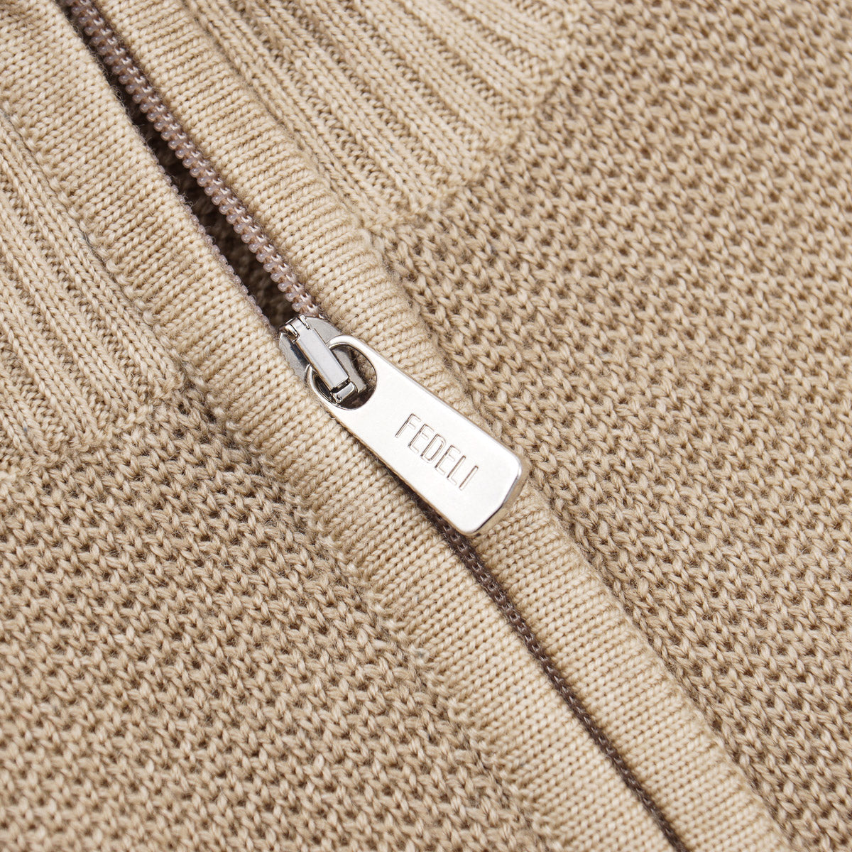 Fedeli Half-Zip Pique Wool Sweater - Image 5