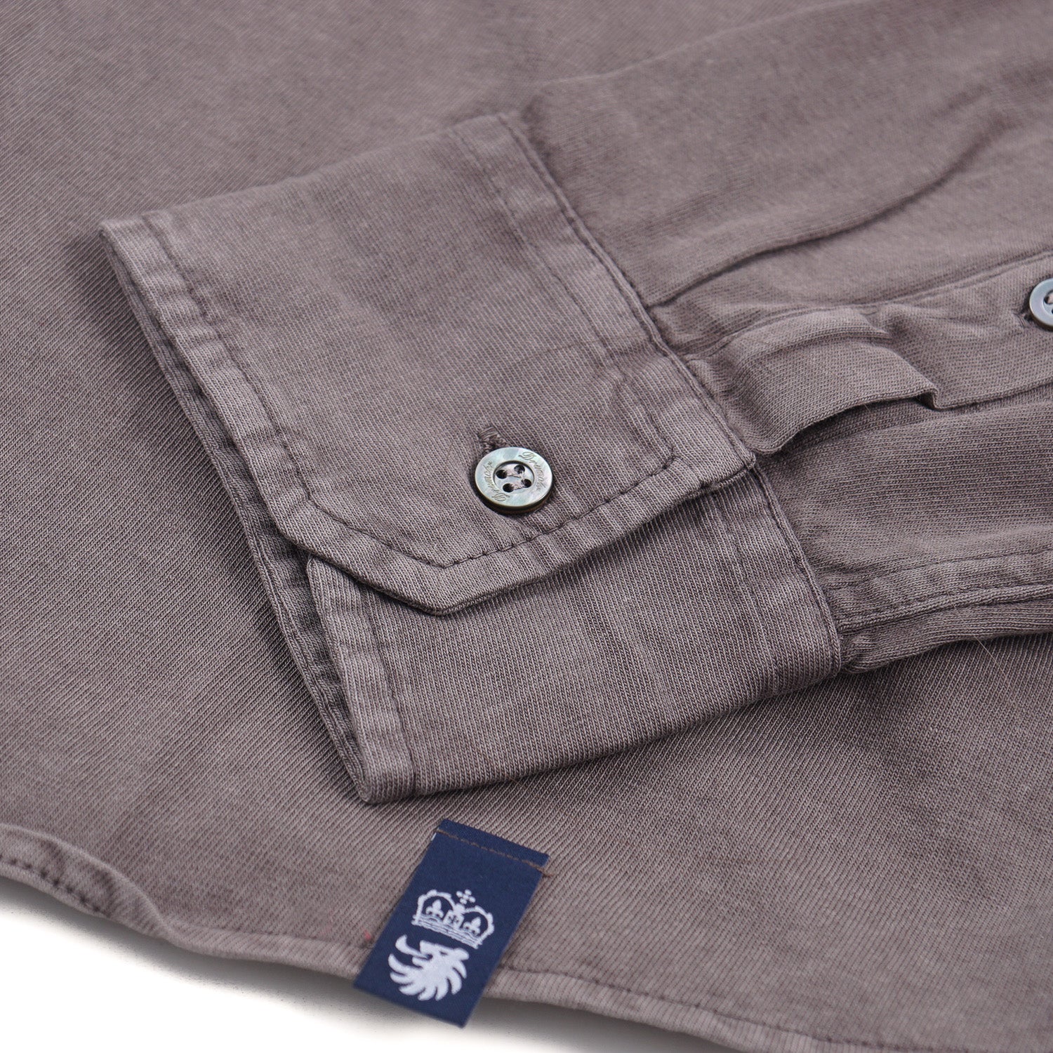 Drumohr Long Sleeve Jersey Cotton Polo Shirt - Image 3