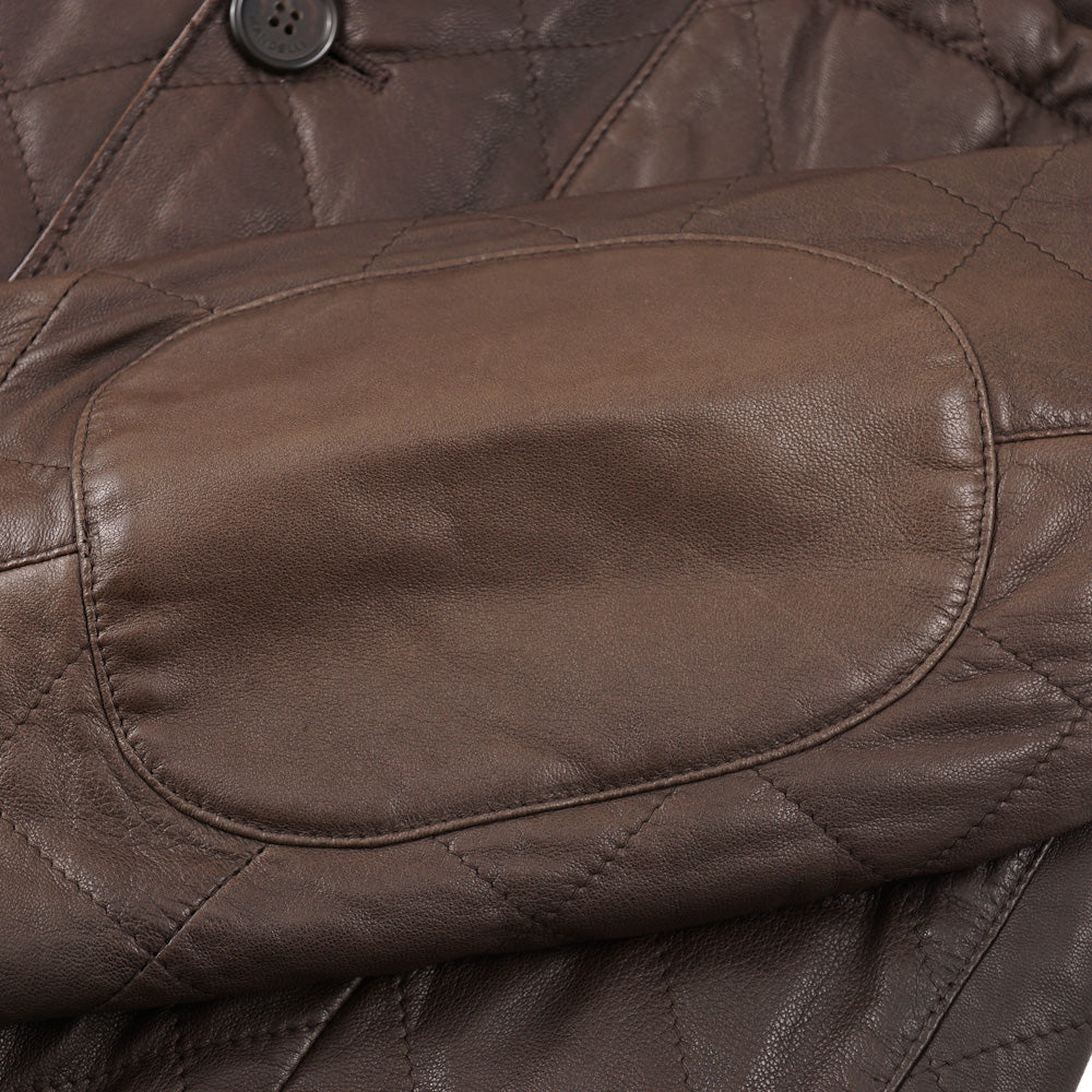 Mandelli Quilted Brown Leather Jacket - Image 5