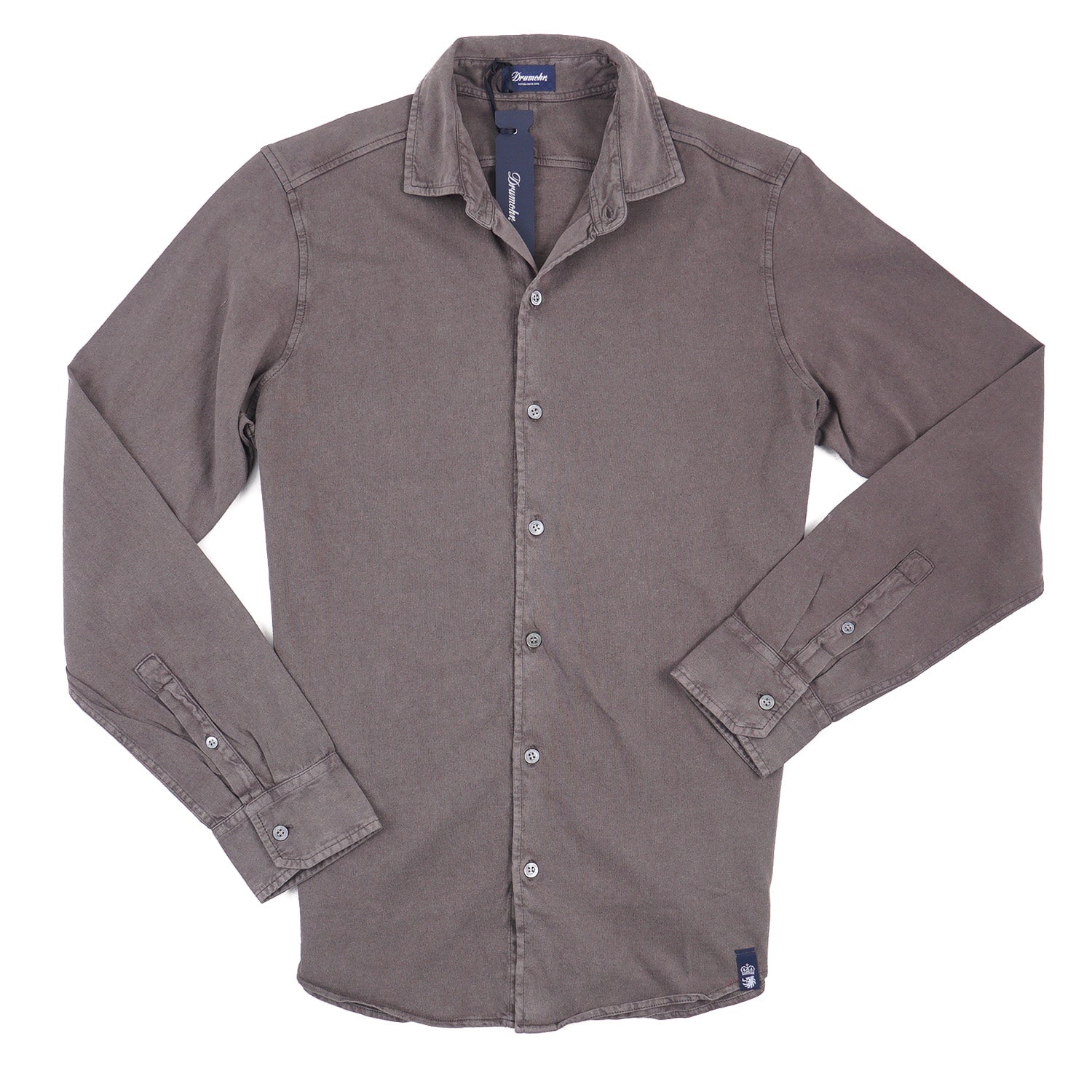 Drumohr Long Sleeve Jersey Cotton Polo Shirt - Image 2