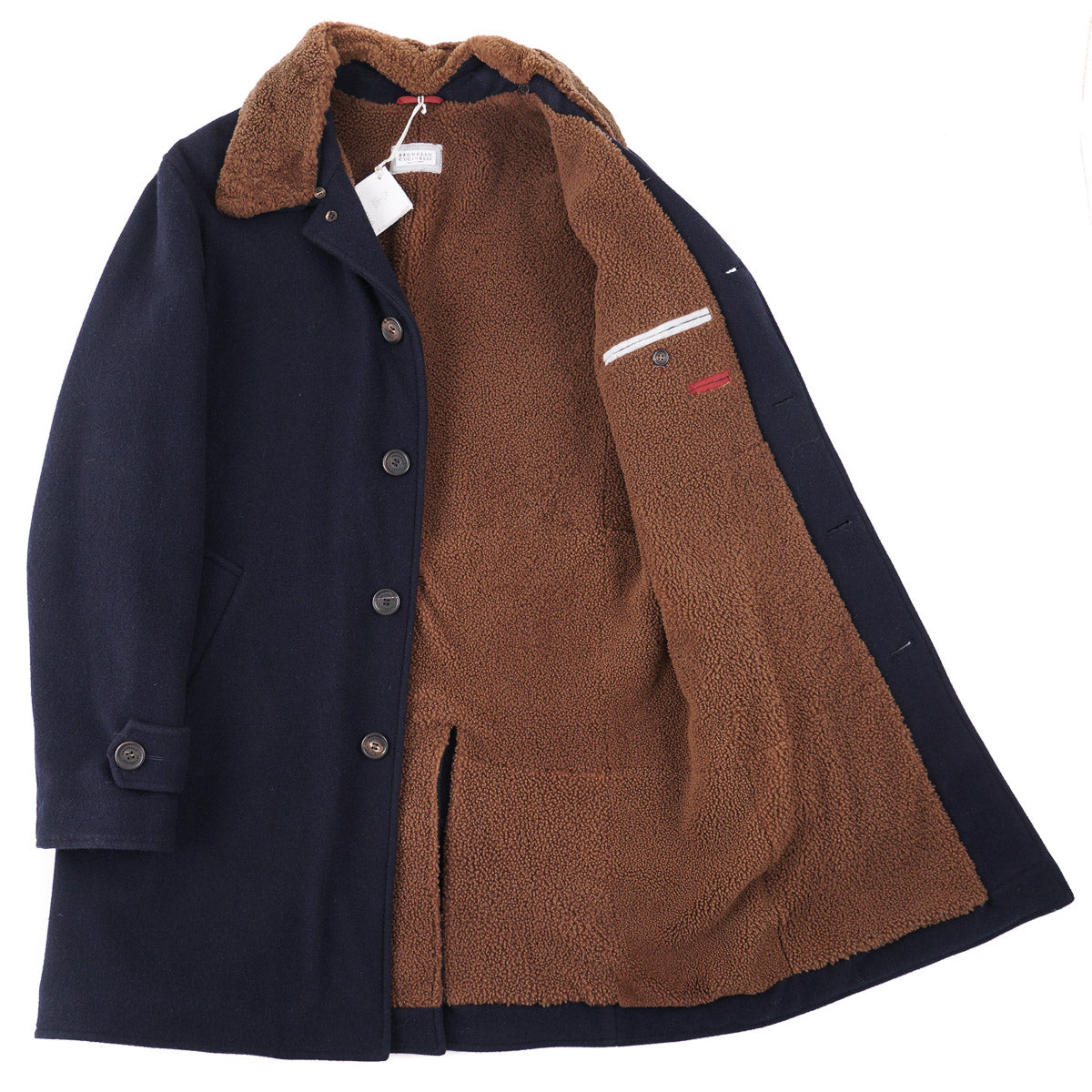 Brunello Cucinelli Cashmere Coat with Shearling Lining - Image 3