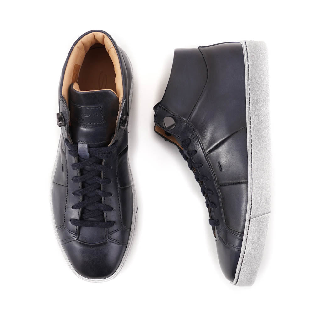 Santoni Mid-Top Sneakers in Dark Blue - Image 2