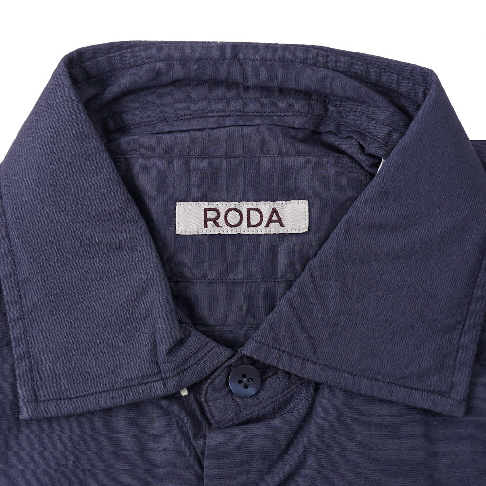 Roda Slim-Fit Navy Blue Cotton Shirt - Image 4