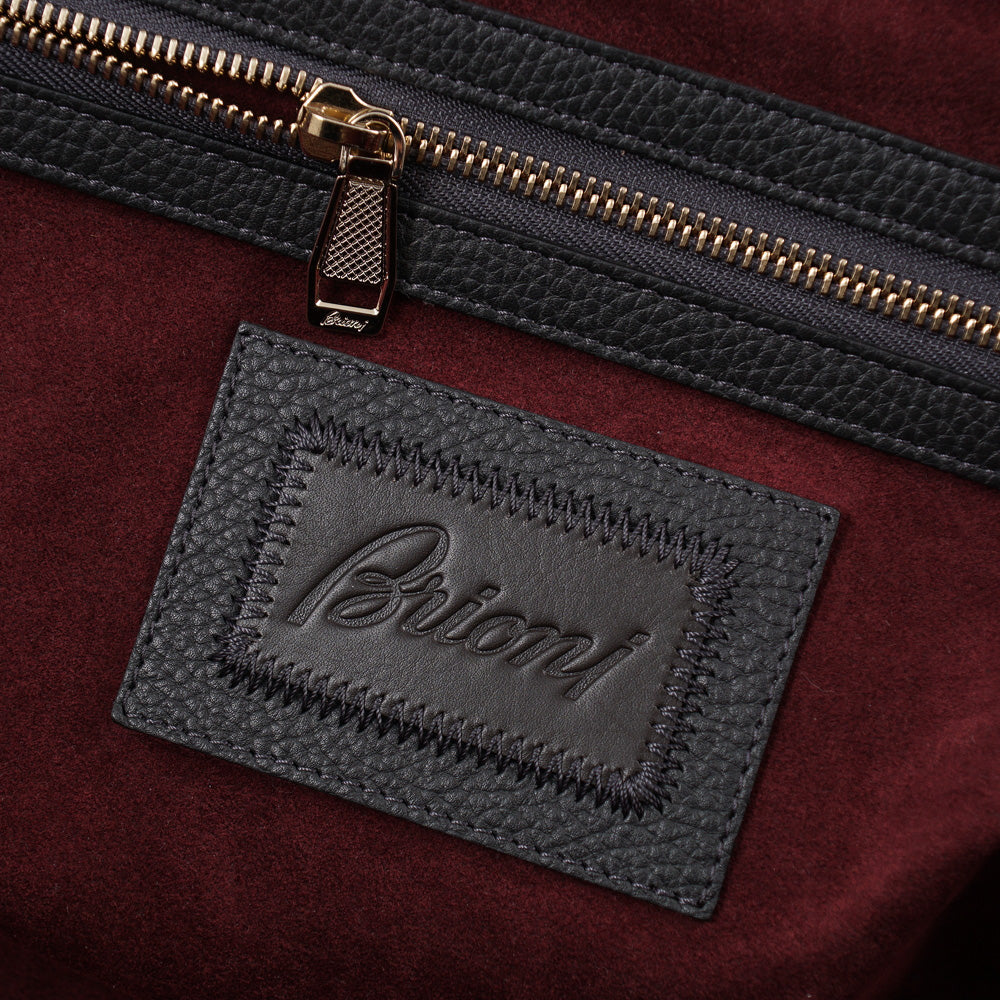 Brioni Cashmere and Leather Weekend Bag - Image 14