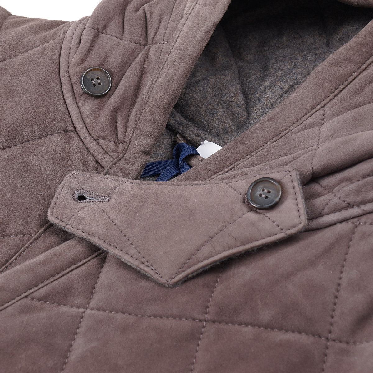 Mandelli Cashmere-Lined Quilted Suede Parka - Image 6